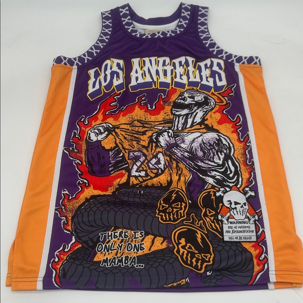 BRAND X ONLY ONE MAMBA Kobe Bryant #8 Los Angeles Lakers Purple Gold Size XS